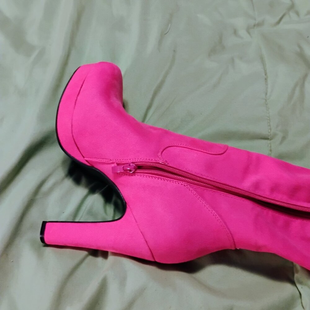 Hot Pink Knee High Boots